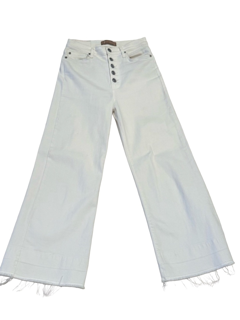 7 For All Mankind Lux Vintage Jo High-Rise Wide-Leg White Jeans